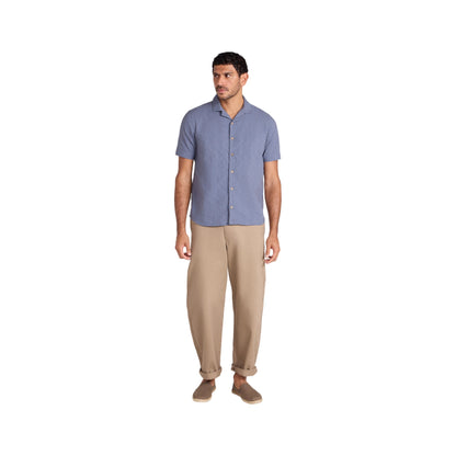 Blue - Side - Mountain Warehouse Mens Fiji Textured Shirt