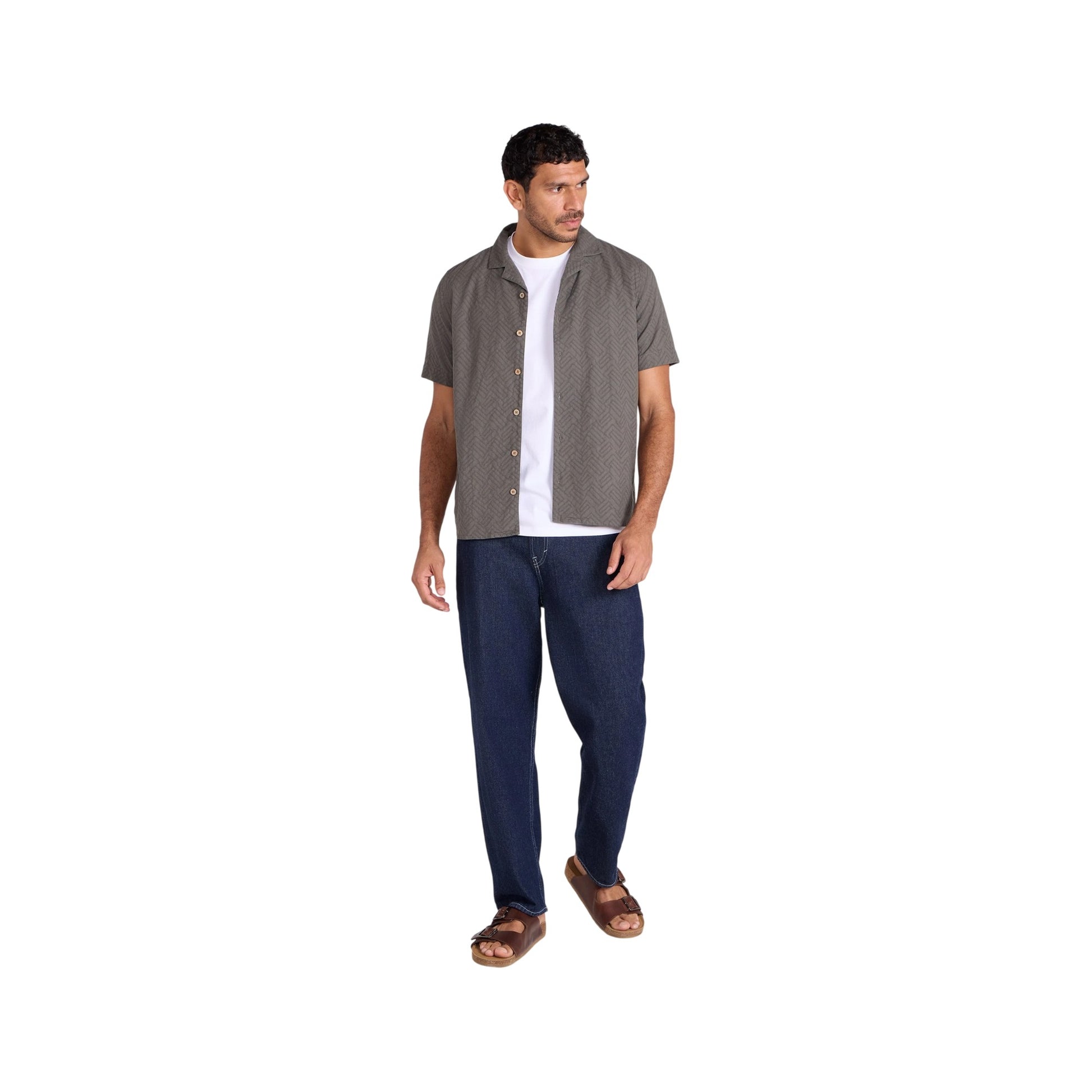 Green - Side - Mountain Warehouse Mens Fiji Textured Shirt
