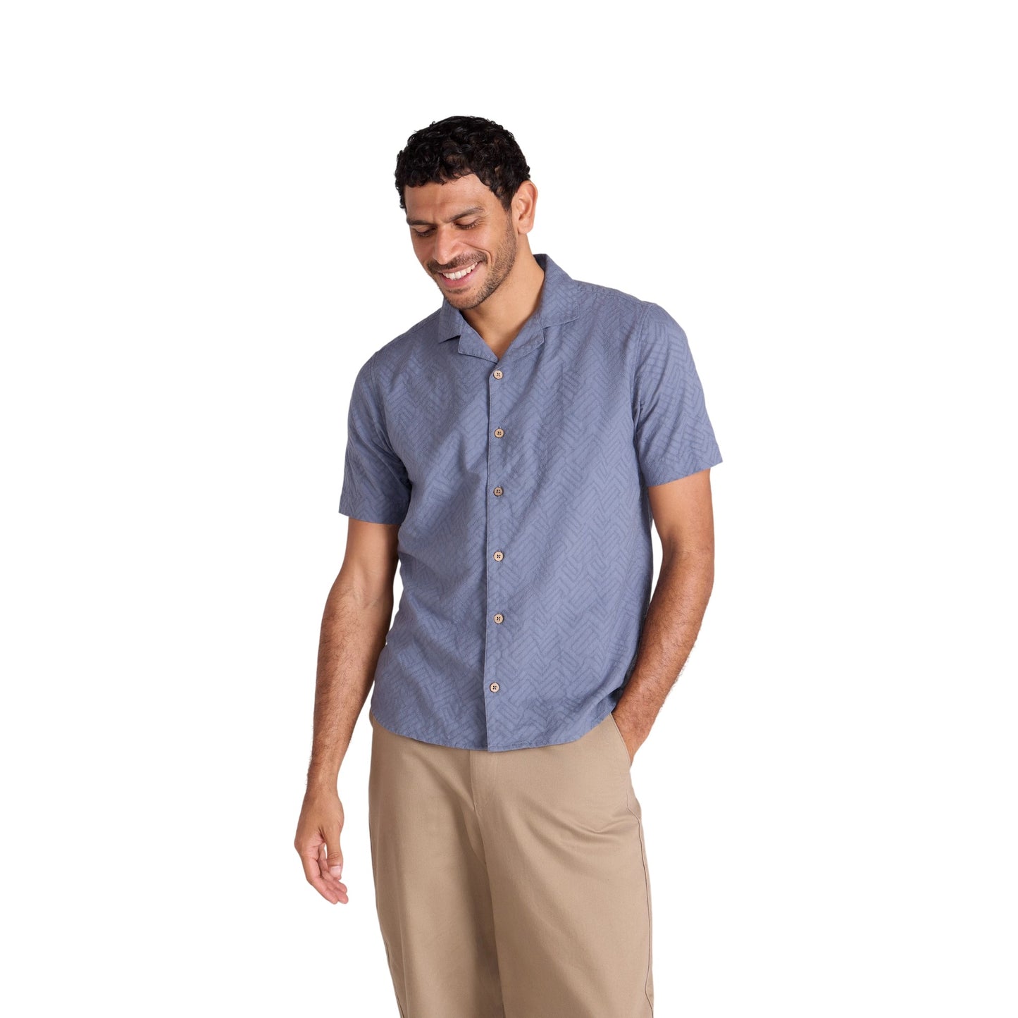 Blue - Front - Mountain Warehouse Mens Fiji Textured Shirt