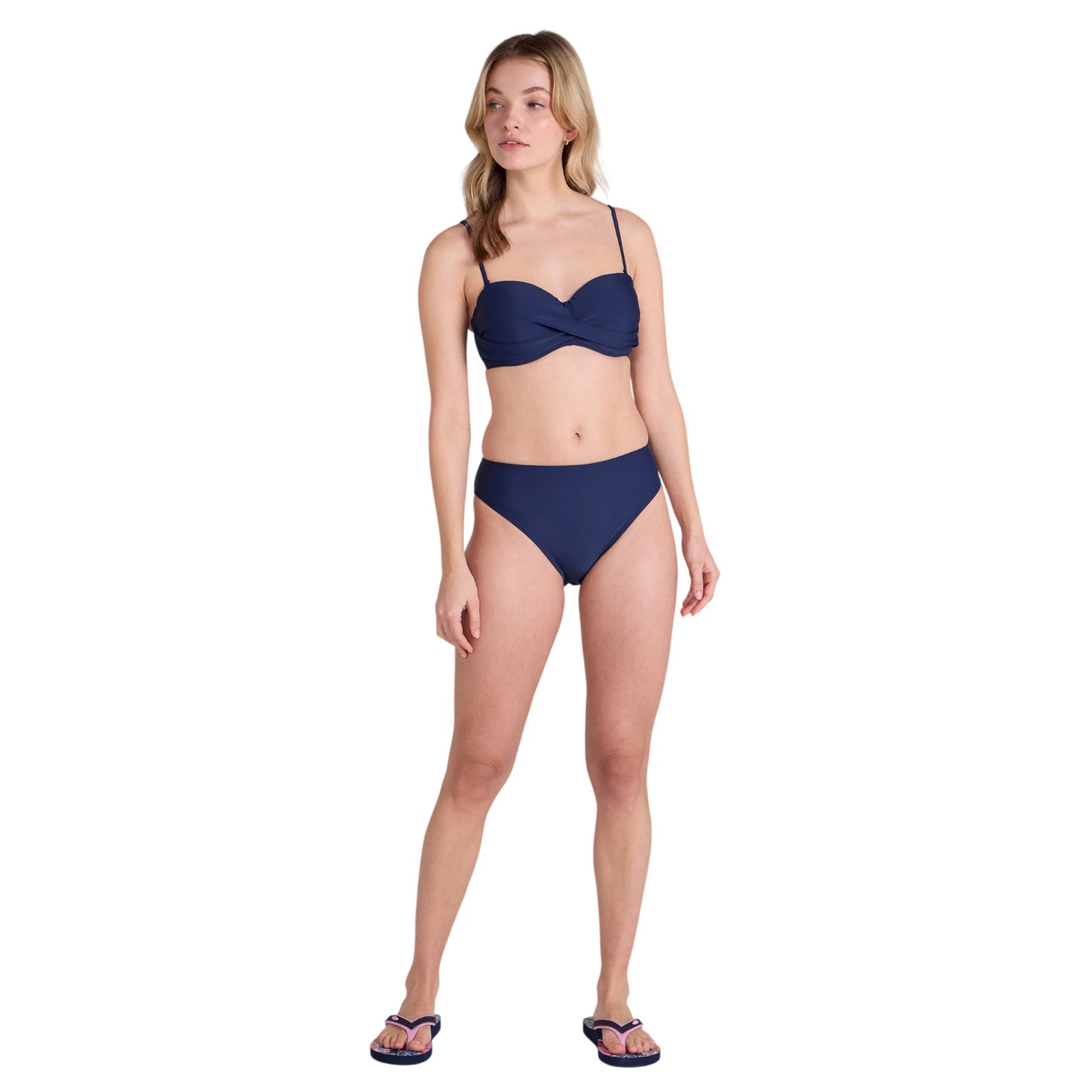 Dark Blue - Side - Animal Womens-Ladies Docks Plain Bikini Bottoms