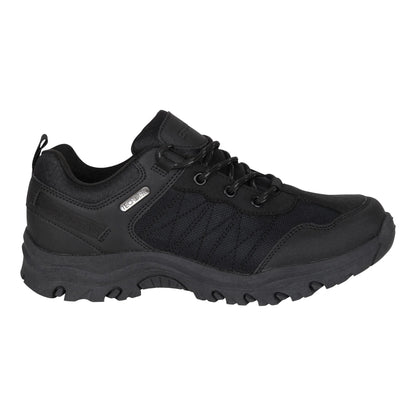 Black - Front - Mountain Warehouse Childrens-Kids Stampede Waterproof Walking Trainers