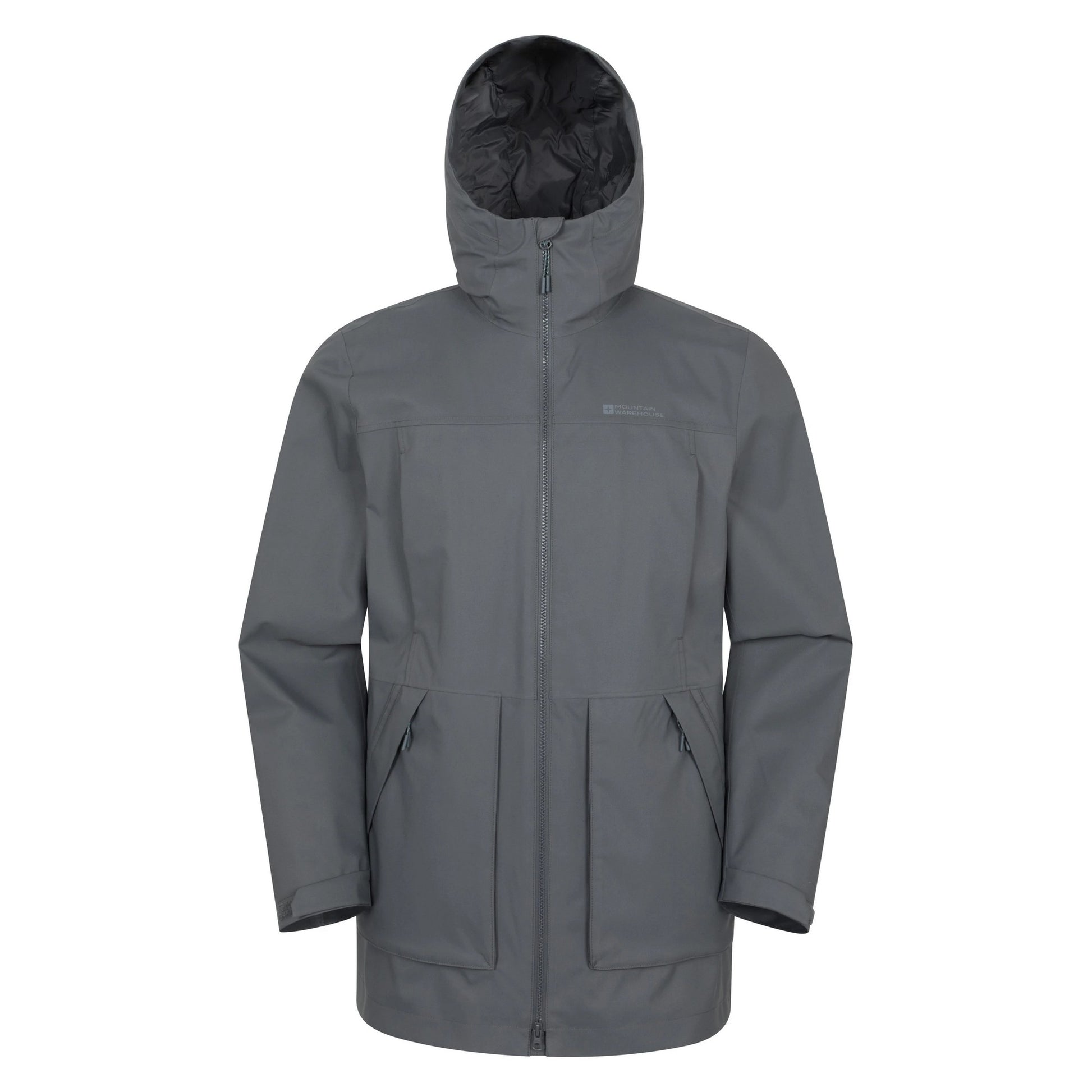 Grey - Front - Mountain Warehouse Mens Harbour Waterproof Jacket