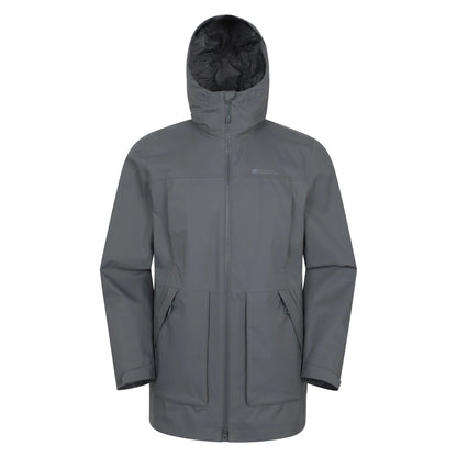 Grey - Front - Mountain Warehouse Mens Harbour Waterproof Jacket