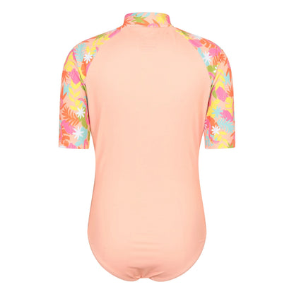 Pale Pink - Back - Mountain Warehouse Girls Mira Tropical Rash Guard Swimsuit