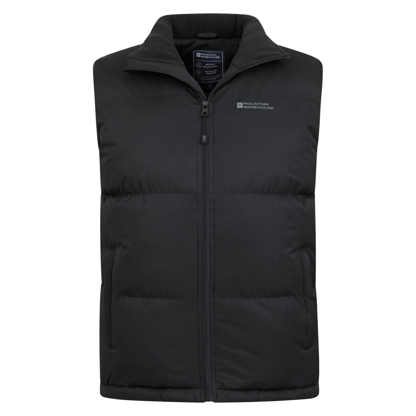 Black - Pack Shot - Mountain Warehouse Mens Rock Padded Gilet