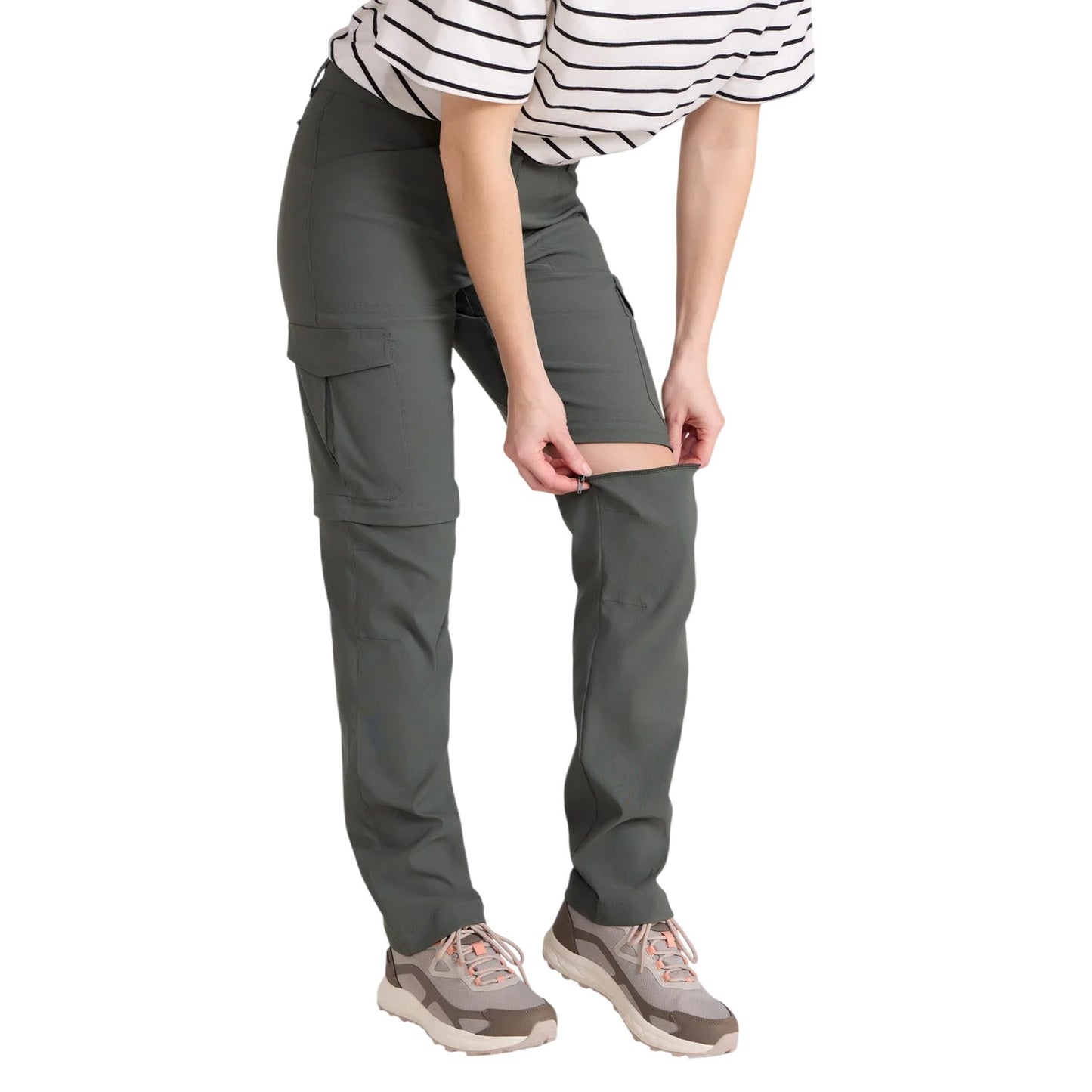 Khaki Green - Front - Mountain Warehouse Womens-Ladies Conniston Zip-Off Trousers