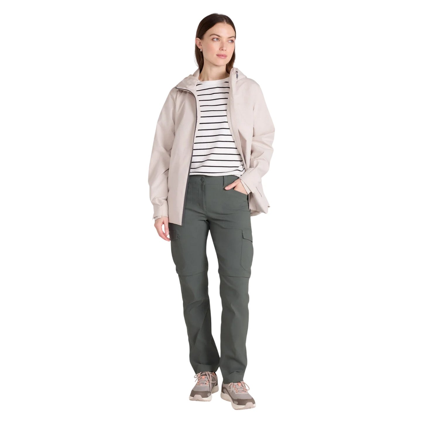 Khaki Green - Side - Mountain Warehouse Womens-Ladies Conniston Zip-Off Trousers