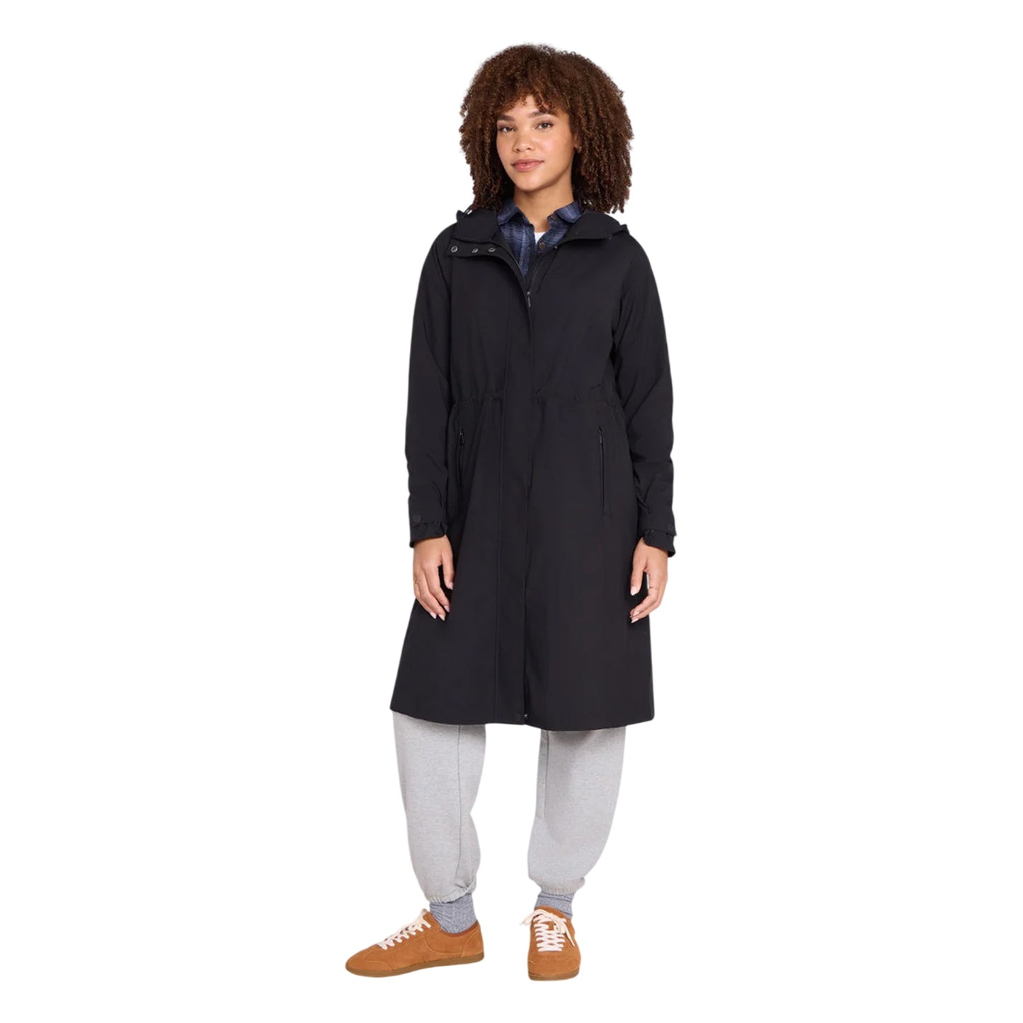 Black - Side - Animal Womens-Ladies Jade Long Length Waterproof Jacket