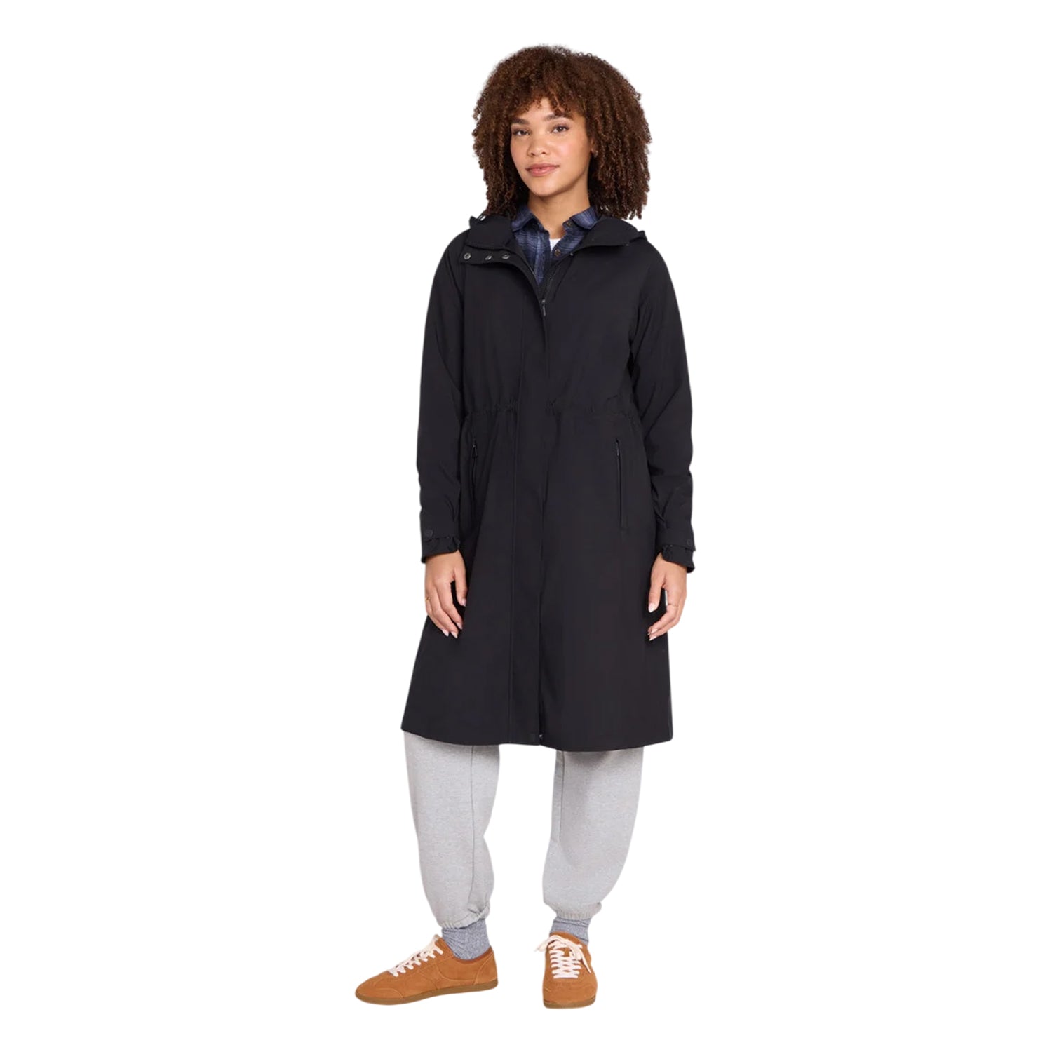 Black - Side - Animal Womens-Ladies Jade Long Length Waterproof Jacket