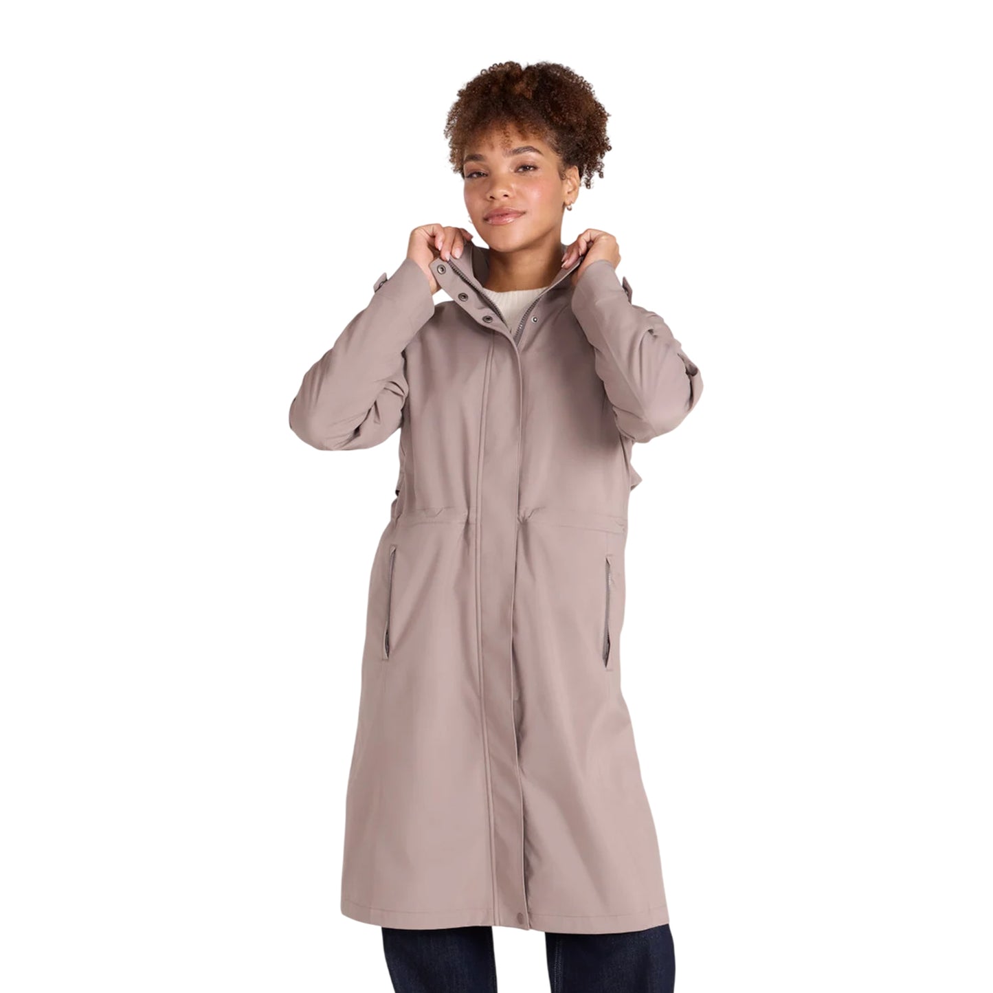 Taupe - Front - Animal Womens-Ladies Jade Long Length Waterproof Jacket