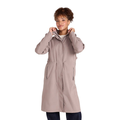 Taupe - Front - Animal Womens-Ladies Jade Long Length Waterproof Jacket