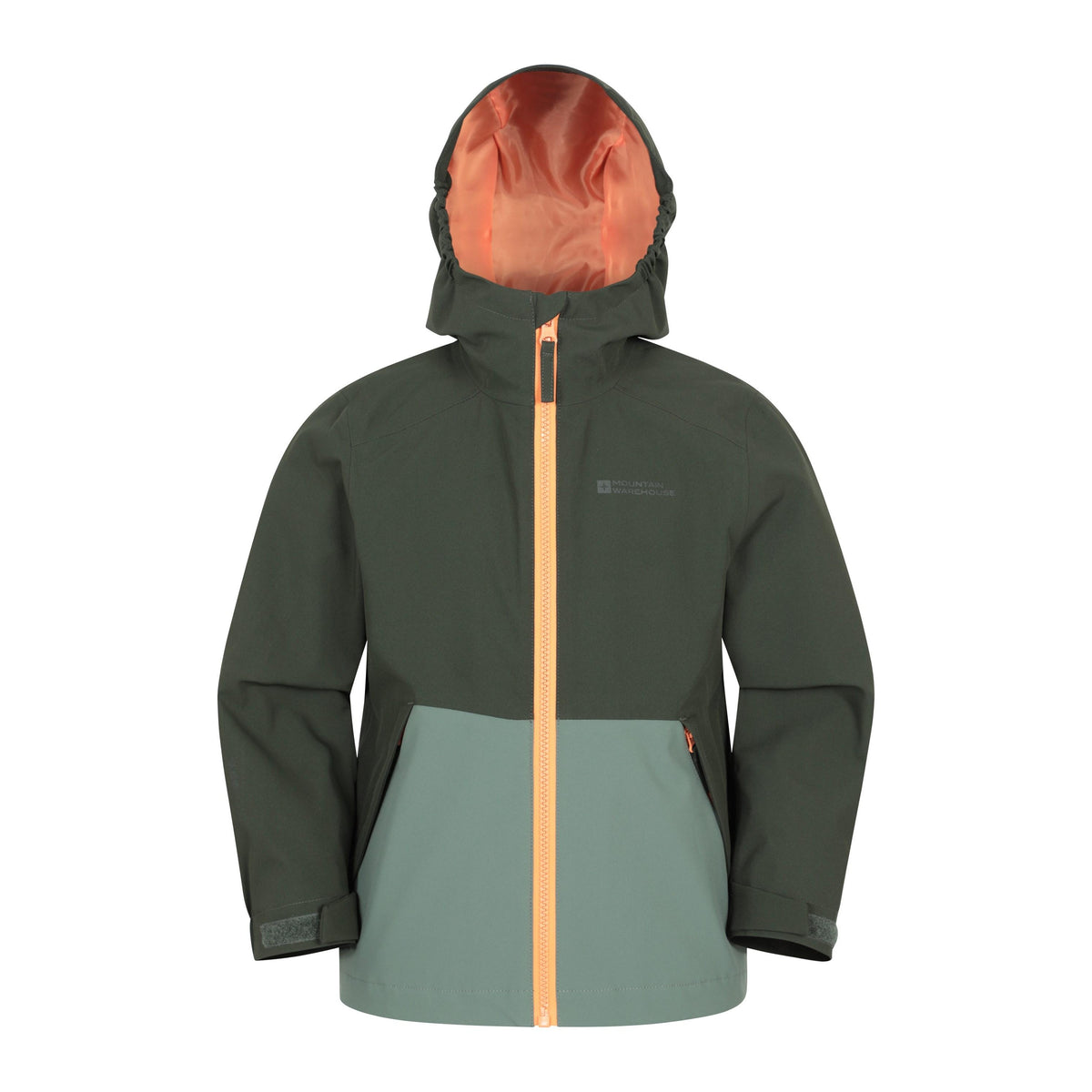 Khaki Green - Front - Mountain Warehouse Childrens-Kids Rain Rover Waterproof Jacket