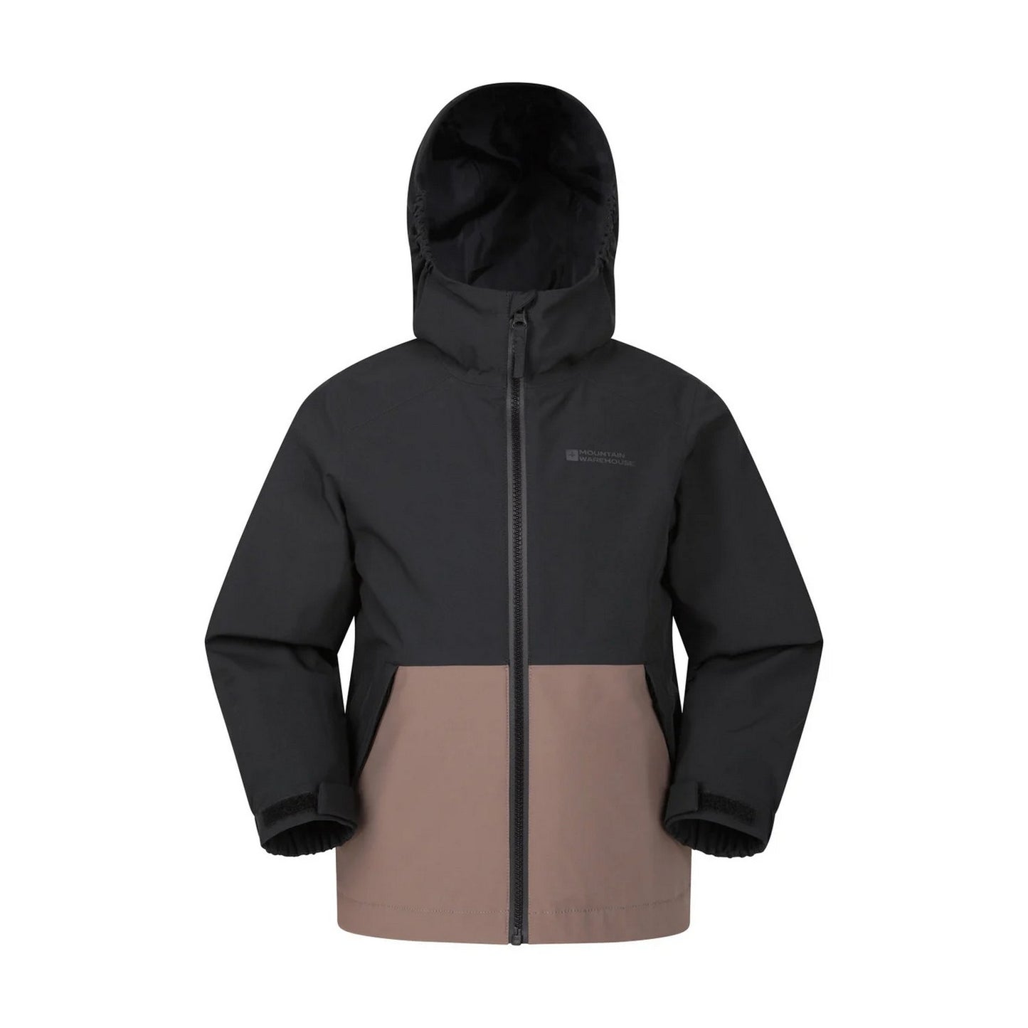 Black - Front - Mountain Warehouse Childrens-Kids Rain Rover Waterproof Jacket