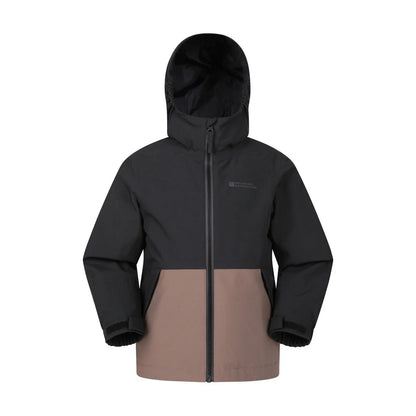 Black - Front - Mountain Warehouse Childrens-Kids Rain Rover Waterproof Jacket