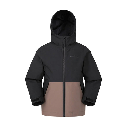 Black - Front - Mountain Warehouse Childrens-Kids Rain Rover Waterproof Jacket
