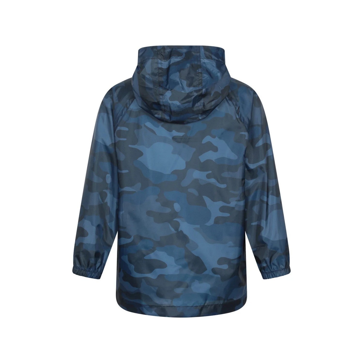 Dark Blue - Back - Mountain Warehouse Childrens-Kids Pakka Camo Waterproof Jacket