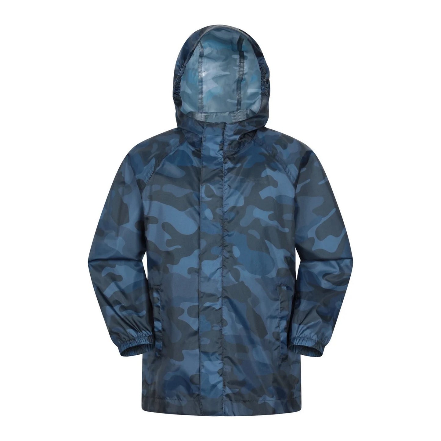 Dark Blue - Front - Mountain Warehouse Childrens-Kids Pakka Camo Waterproof Jacket