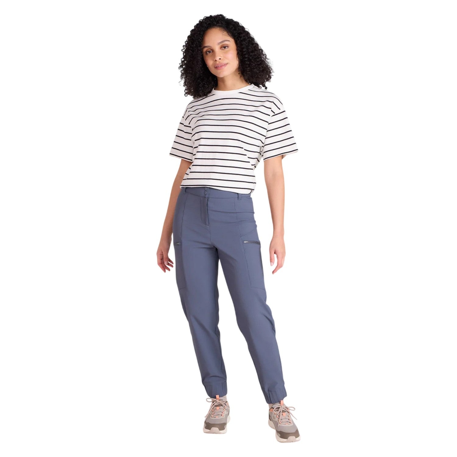 Navy - Close up - Mountain Warehouse Womens-Ladies Ridge Barrel Hiking Trousers