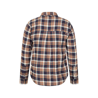 Tan - Back - Mountain Warehouse Mens Maine Flannel Long-Sleeved Shirt