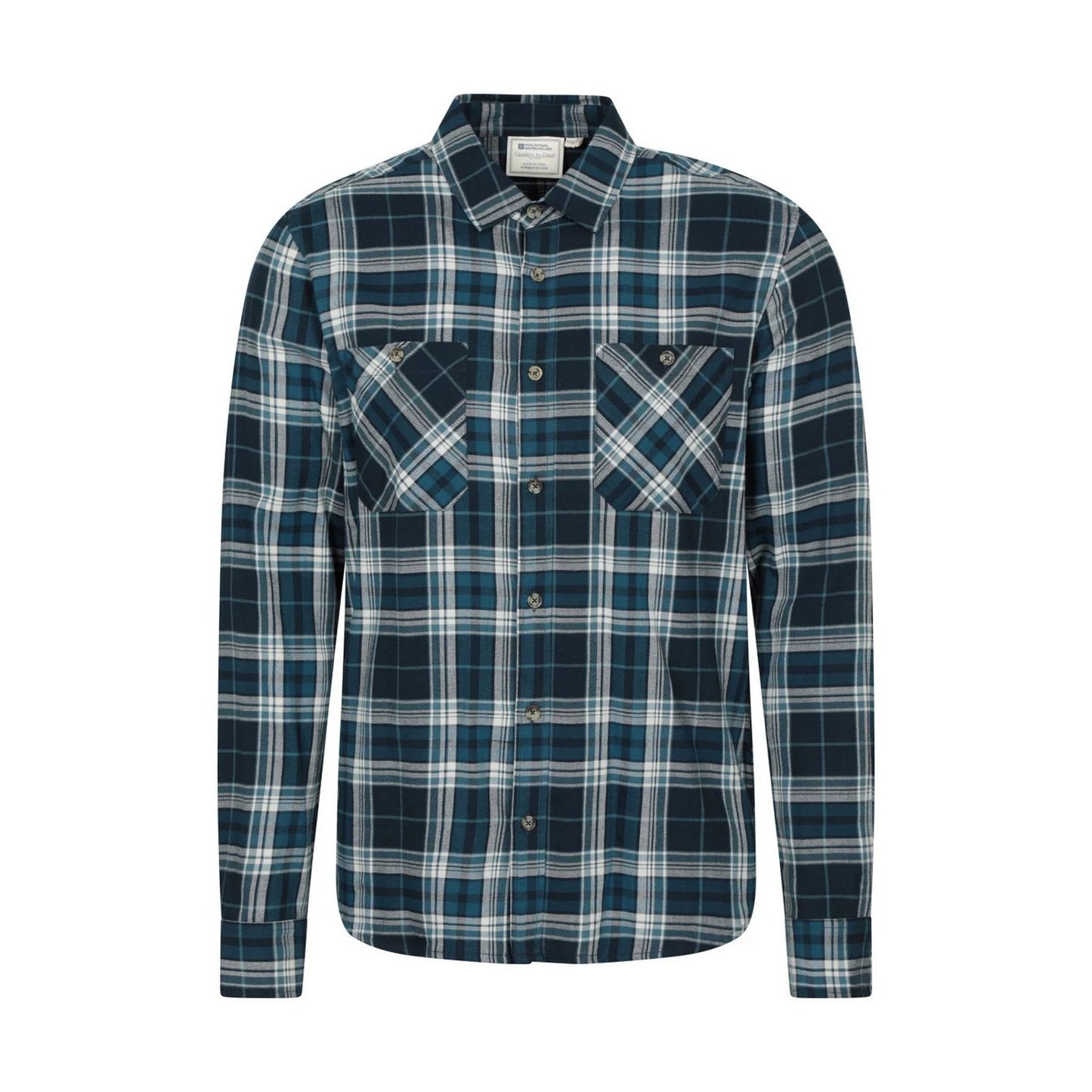 Petrol - Front - Mountain Warehouse Mens Maine Flannel Long-Sleeved Shirt