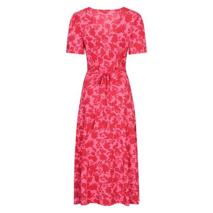 Coral - Back - Mountain Warehouse Womens-Ladies Como Flowers Midi Dress
