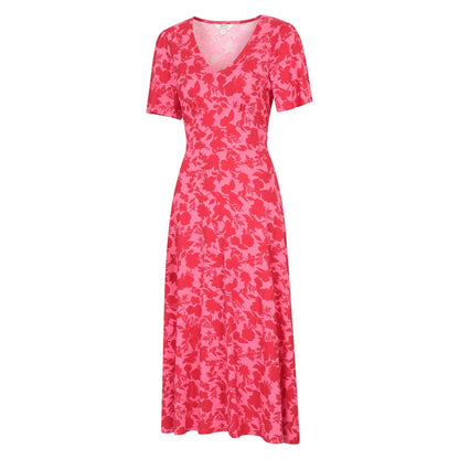 Coral - Side - Mountain Warehouse Womens-Ladies Como Flowers Midi Dress