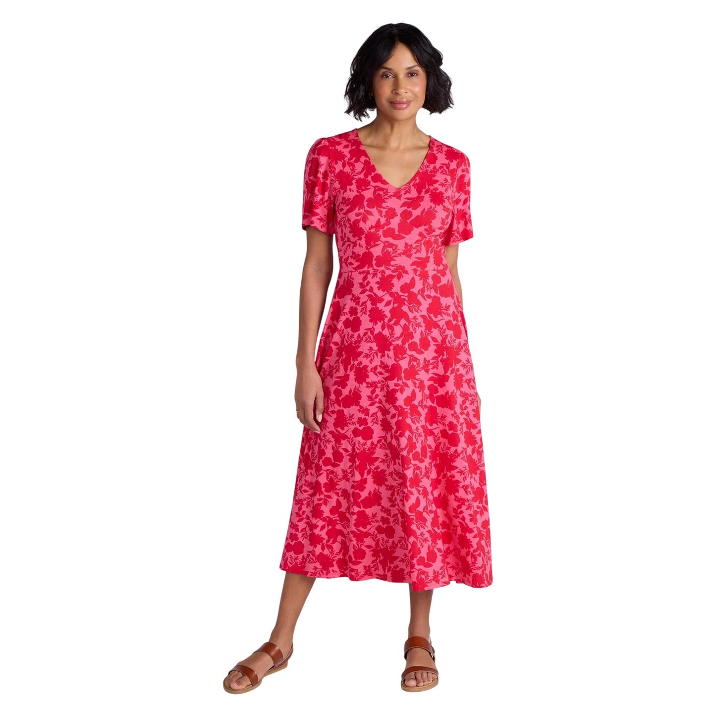Coral - Lifestyle - Mountain Warehouse Womens-Ladies Como Flowers Midi Dress