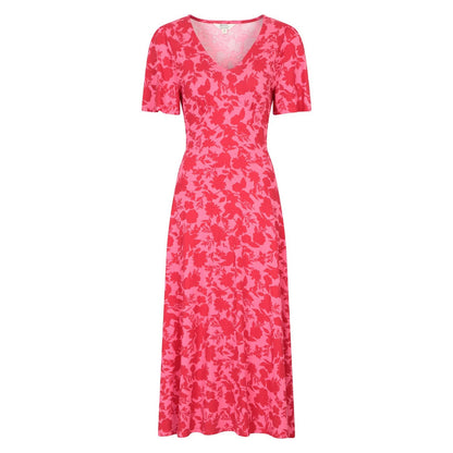 Coral - Front - Mountain Warehouse Womens-Ladies Como Flowers Midi Dress