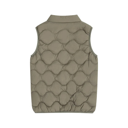 Green - Back - Animal Childrens-Kids Quilted Water Resistant Sleeveless Gilet