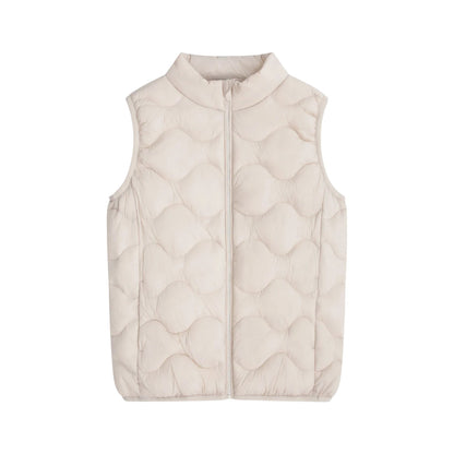 Beige - Front - Animal Childrens-Kids Quilted Water Resistant Sleeveless Gilet