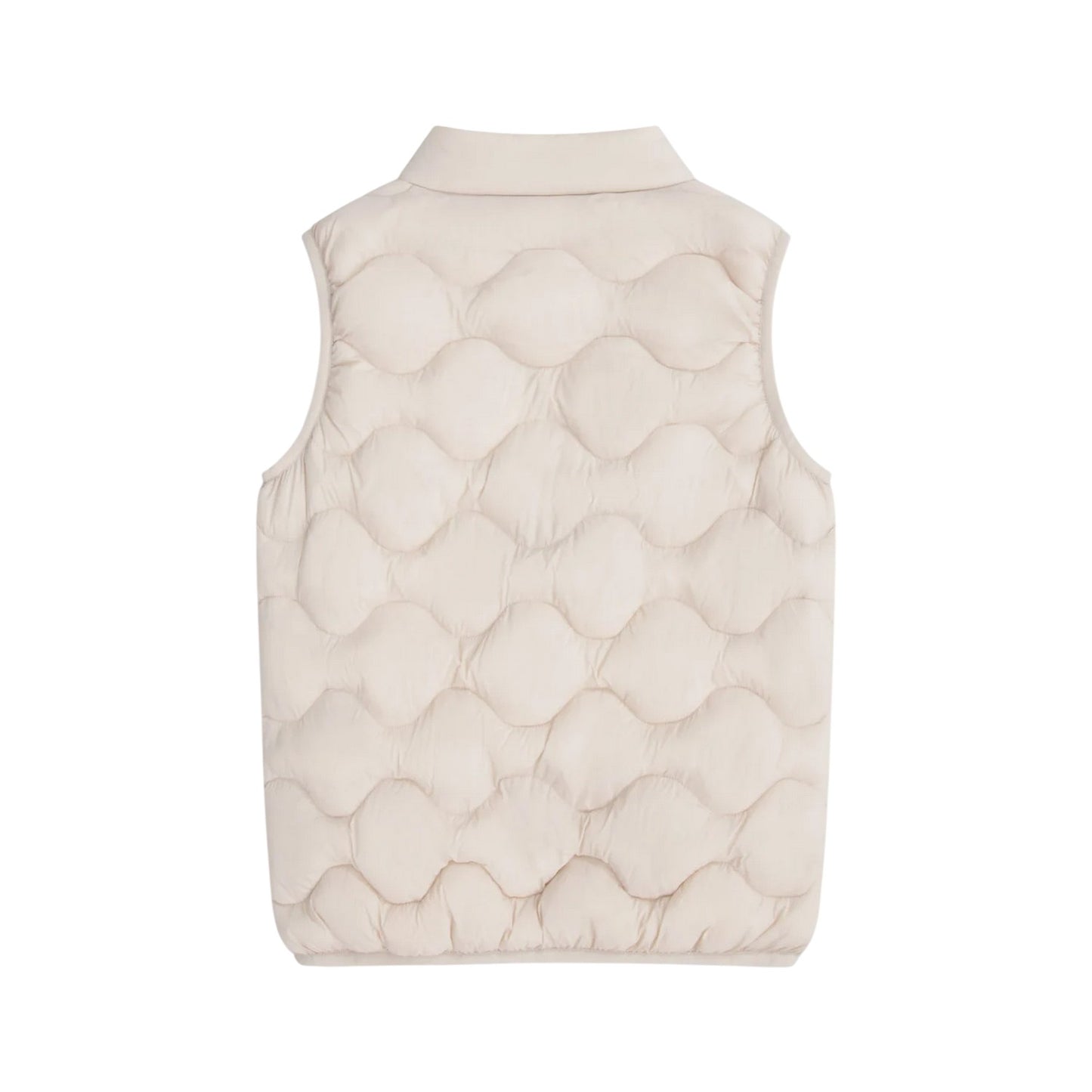 Beige - Back - Animal Childrens-Kids Quilted Water Resistant Sleeveless Gilet