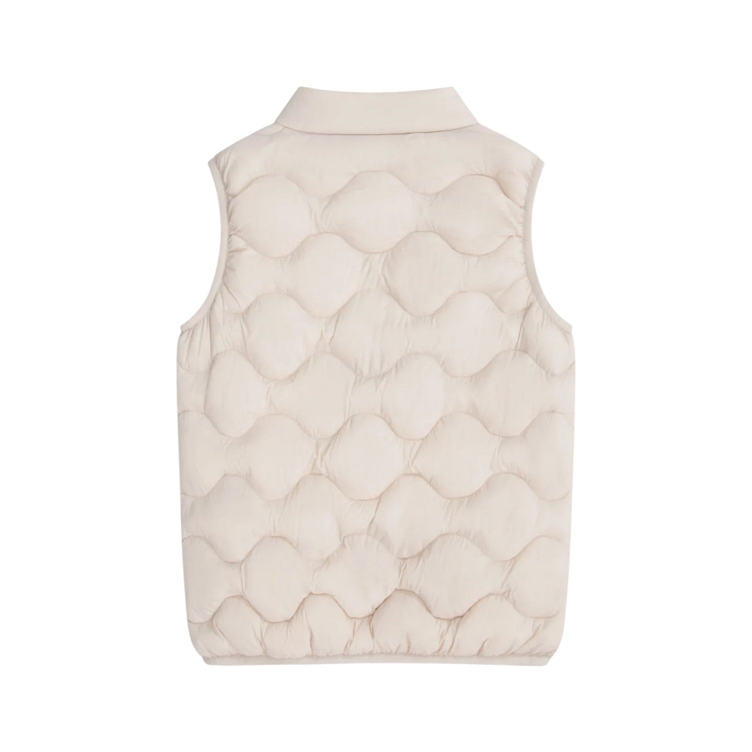 Beige - Back - Animal Childrens-Kids Quilted Water Resistant Sleeveless Gilet