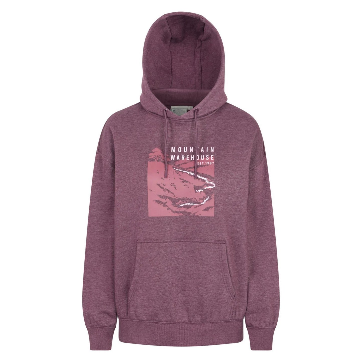 Burgundy - Front - Mountain Warehouse Womens-Ladies Winding Trek Relaxed Fit Hoodie