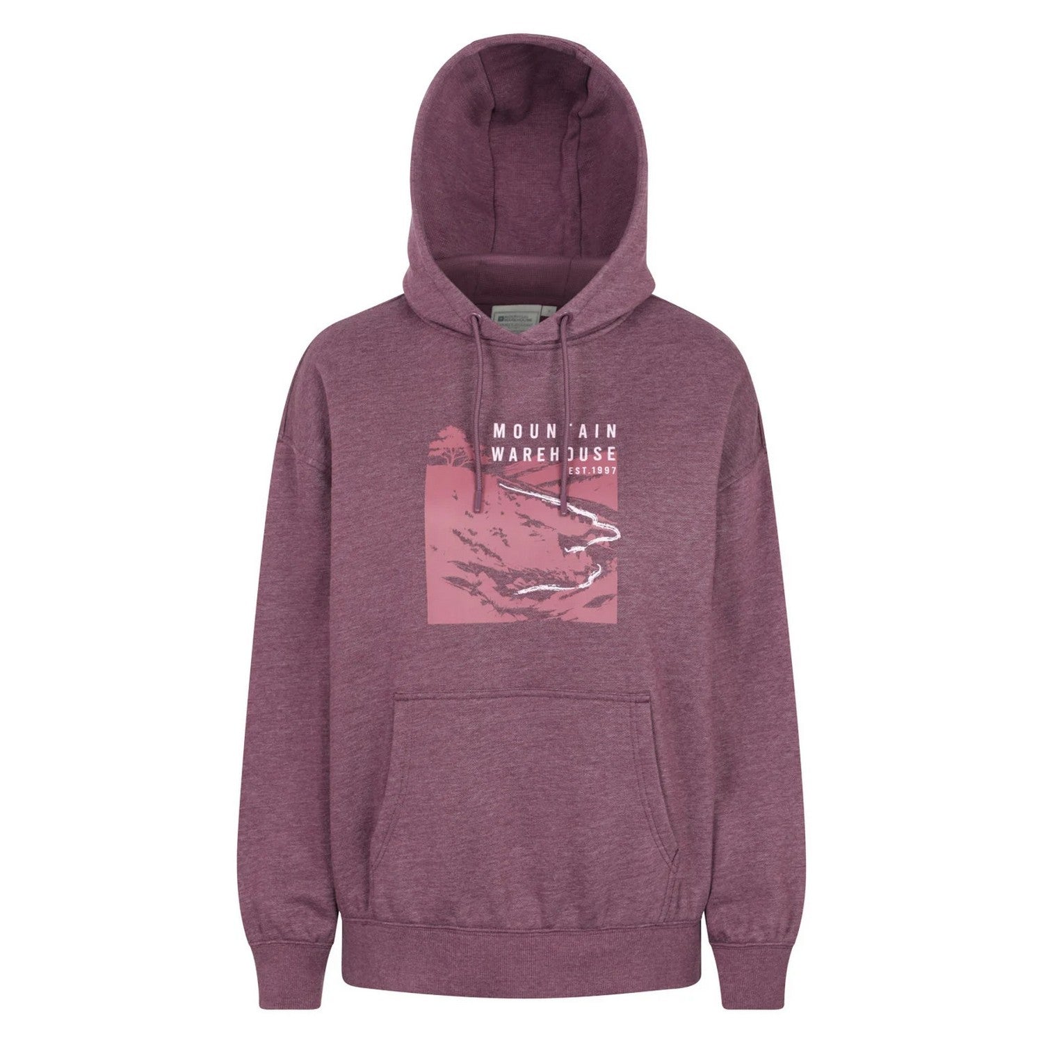 Burgundy - Front - Mountain Warehouse Womens-Ladies Winding Trek Relaxed Fit Hoodie