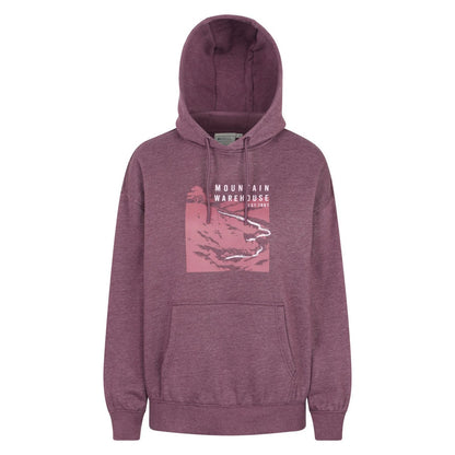 Burgundy - Front - Mountain Warehouse Womens-Ladies Winding Trek Relaxed Fit Hoodie