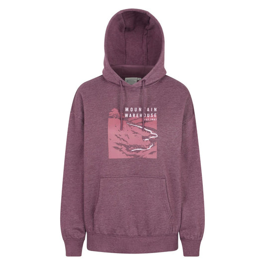 Burgundy - Front - Mountain Warehouse Womens-Ladies Winding Trek Relaxed Fit Hoodie