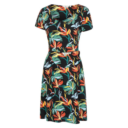 Jet Black - Side - Mountain Warehouse Womens-Ladies Orchid Leaves Dress