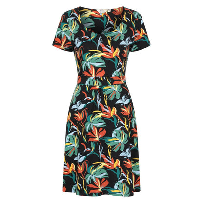 Jet Black - Front - Mountain Warehouse Womens-Ladies Orchid Leaves Dress