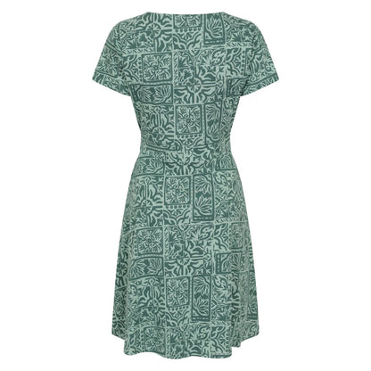 Bright Green - Back - Mountain Warehouse Womens-Ladies Orchid Patterned UV Dress
