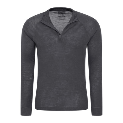 Grey - Lifestyle - Mountain Warehouse Mens Merino II Base Layer Top