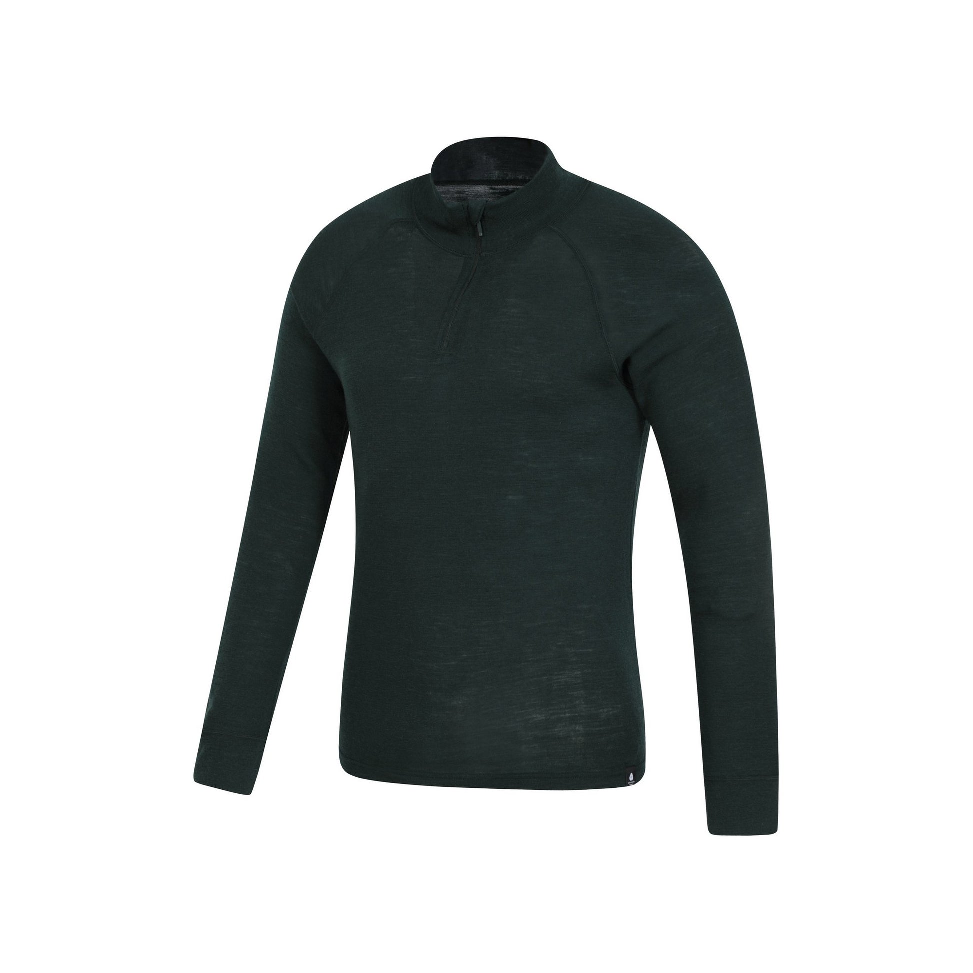 Dark Green - Side - Mountain Warehouse Mens Merino II Base Layer Top