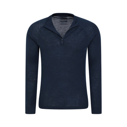 Navy - Lifestyle - Mountain Warehouse Mens Merino II Base Layer Top