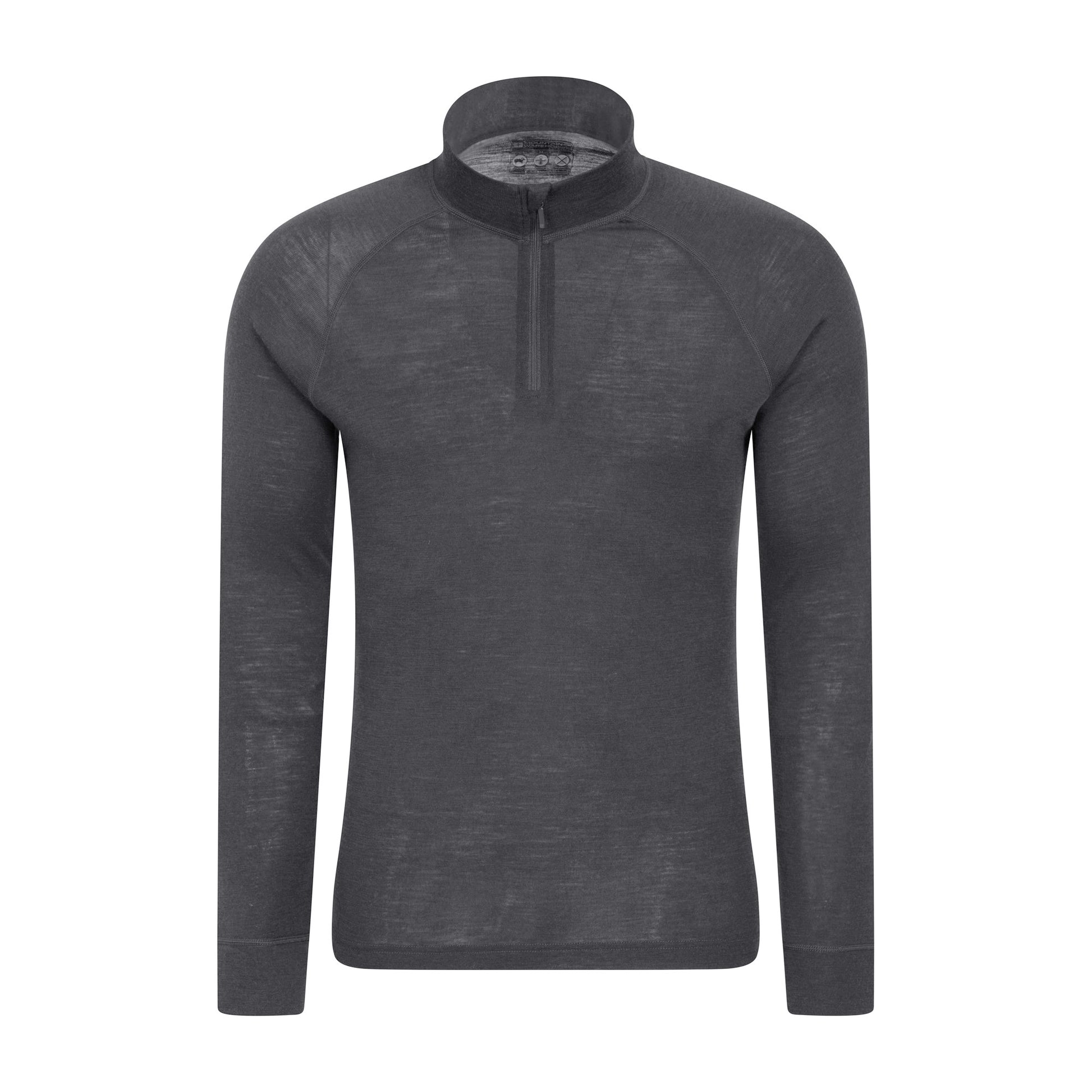 Grey - Front - Mountain Warehouse Mens Merino II Base Layer Top