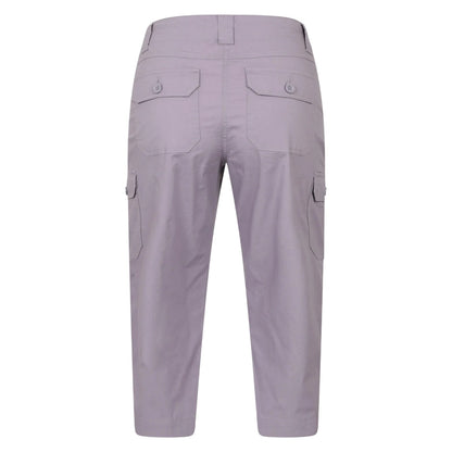 Grey - Back - Mountain Warehouse Womens-Ladies Coastal Stretch Capri Cargo Trousers