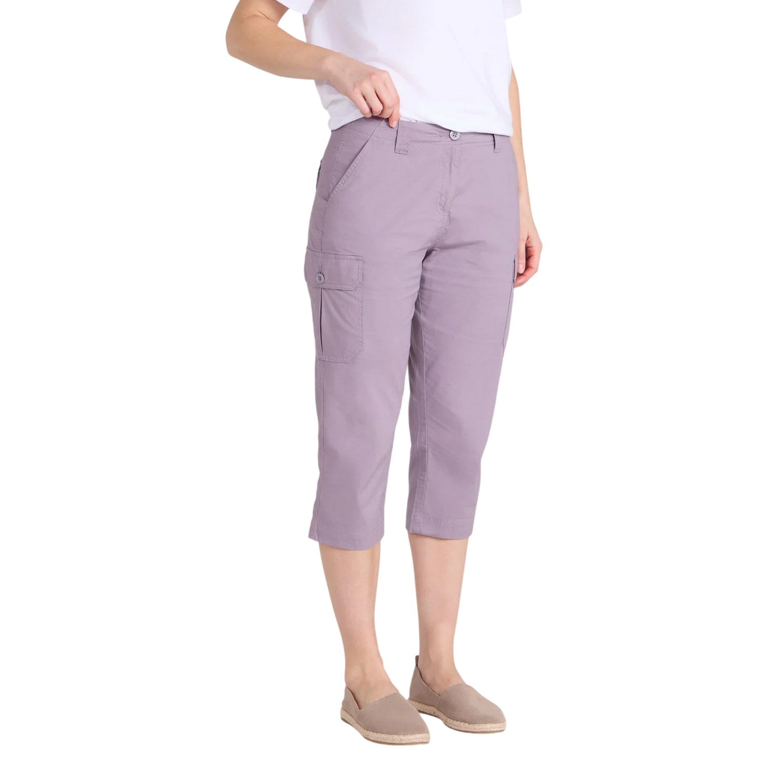 Grey - Lifestyle - Mountain Warehouse Womens-Ladies Coastal Stretch Capri Cargo Trousers
