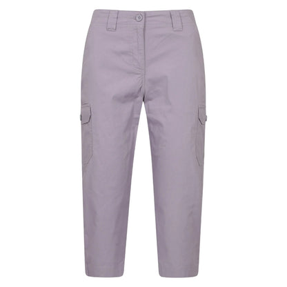 Grey - Front - Mountain Warehouse Womens-Ladies Coastal Stretch Capri Cargo Trousers