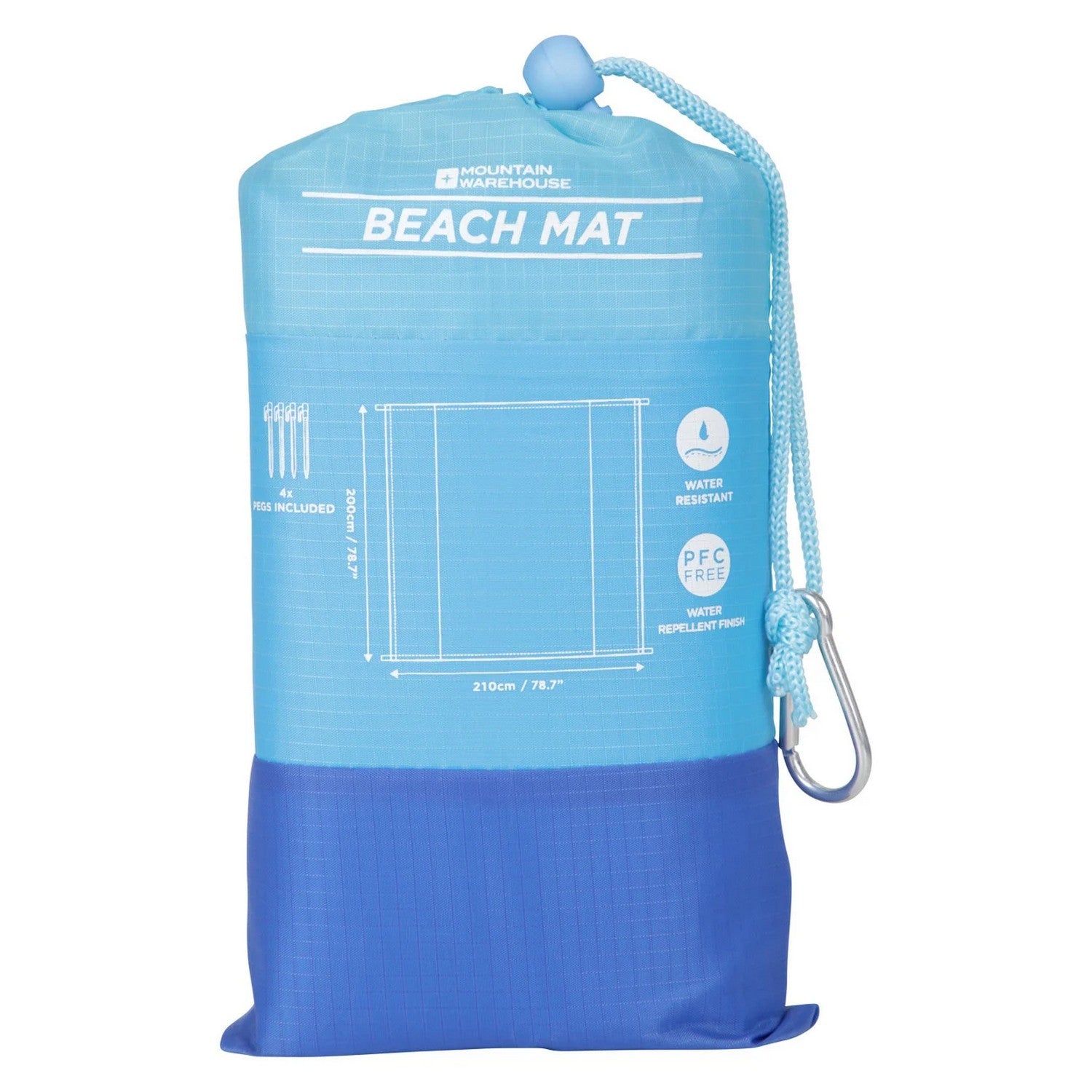 Bright Blue - Side - Mountain Warehouse Large Beach Mat