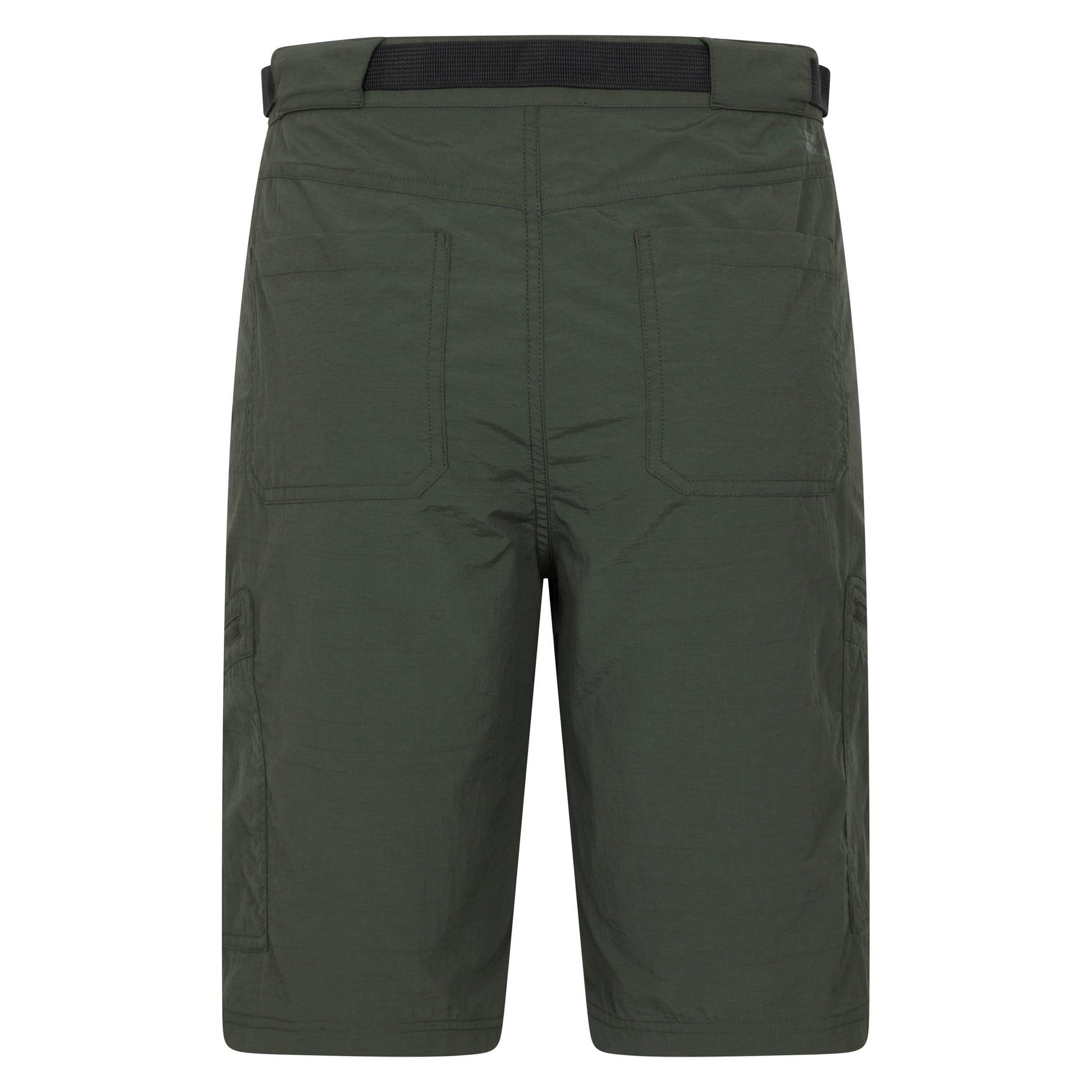 Khaki Green - Back - Mountain Warehouse Mens Saunter Belted Cargo Shorts