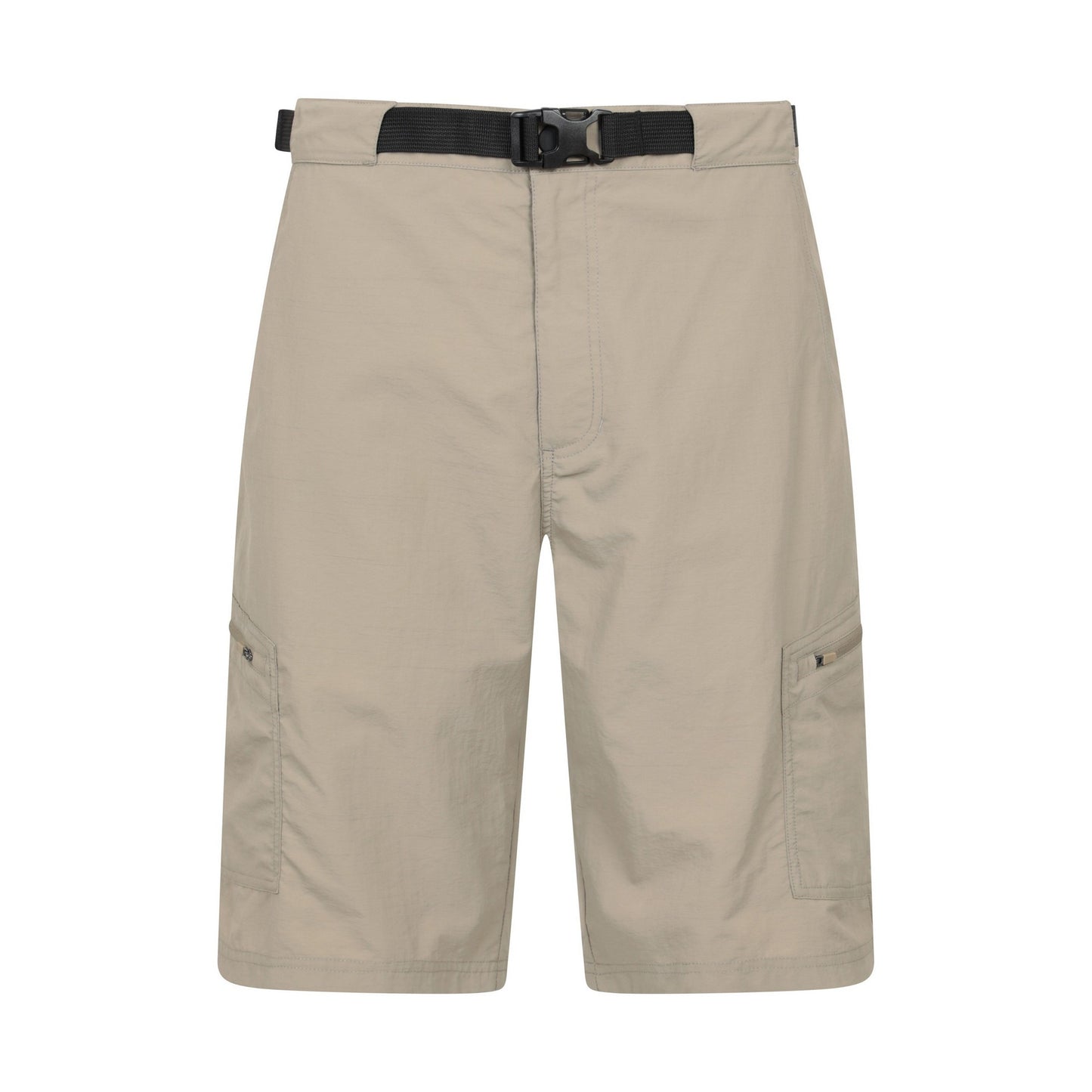 Beige - Front - Mountain Warehouse Mens Saunter Belted Cargo Shorts