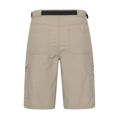 Beige - Back - Mountain Warehouse Mens Saunter Belted Cargo Shorts